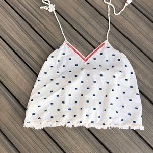 A white tie cami tank